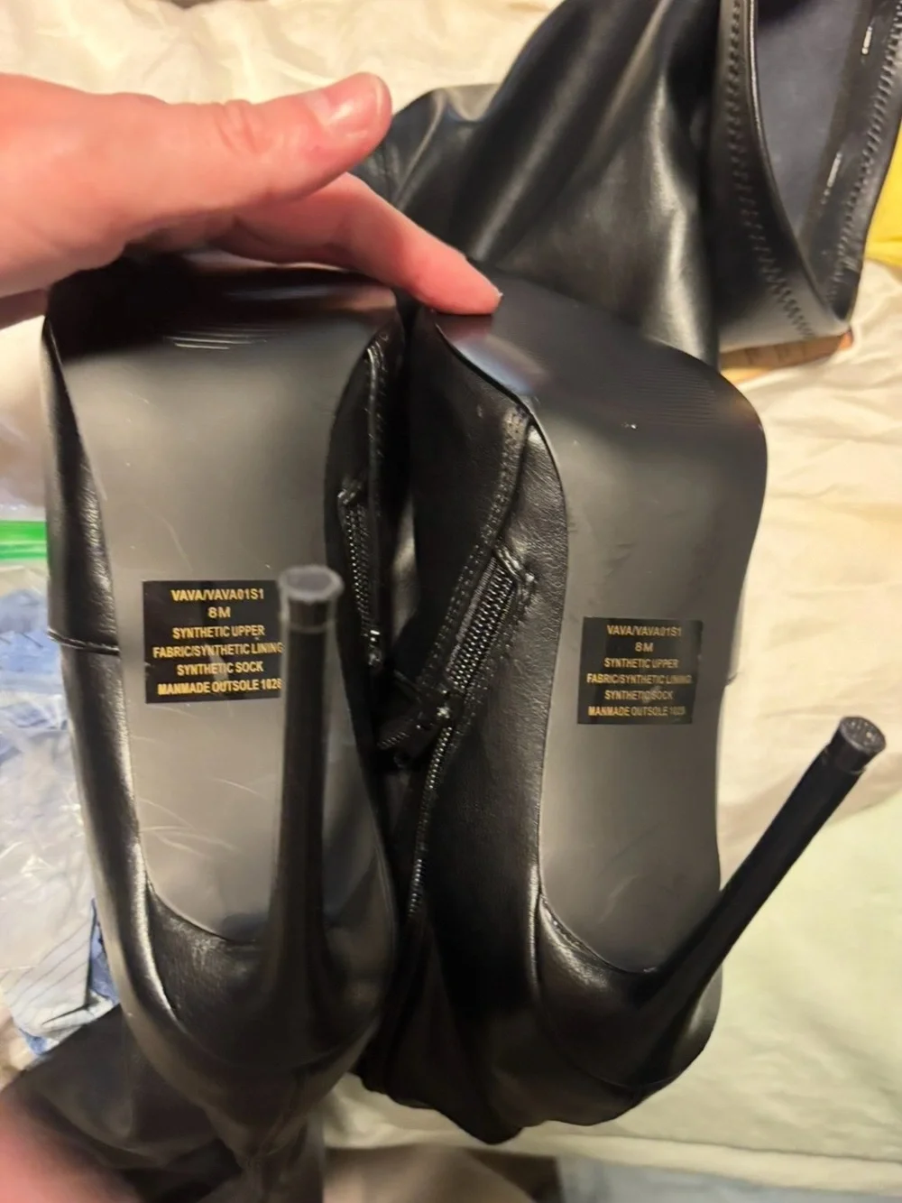 Steve Madden Black Over-the-Knee Boots Pointed Toe Sz 8